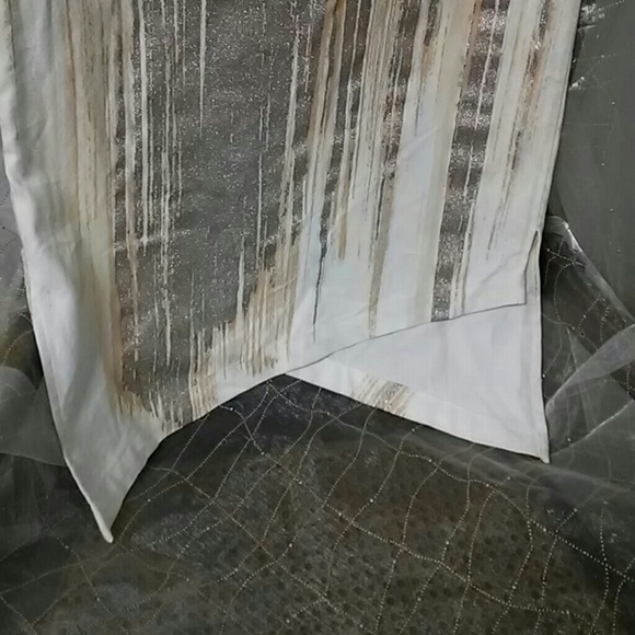 Nature vs Future Stretch White, Gold & Silver Cotton Skirt Size Small - Picture 3 of 6